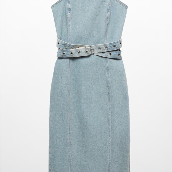 Mango Blue Denim Midi Dress - Picture 7 of 11